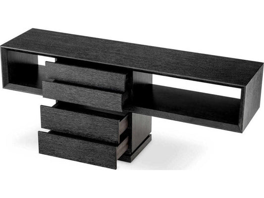 Mantua Charcoal Grey Oak Veneer Console Table