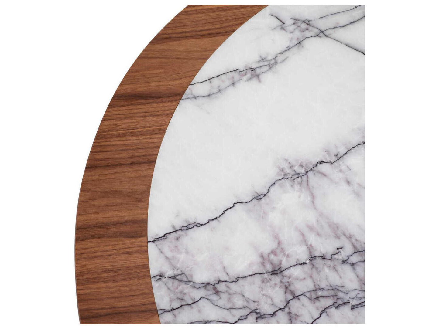 Presedio Round Coffee Table Walnut Veneer Bianco Lilac Marble