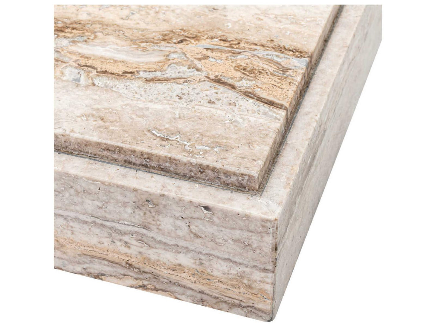 Sartoria Square Silver Travertine Coffee Table