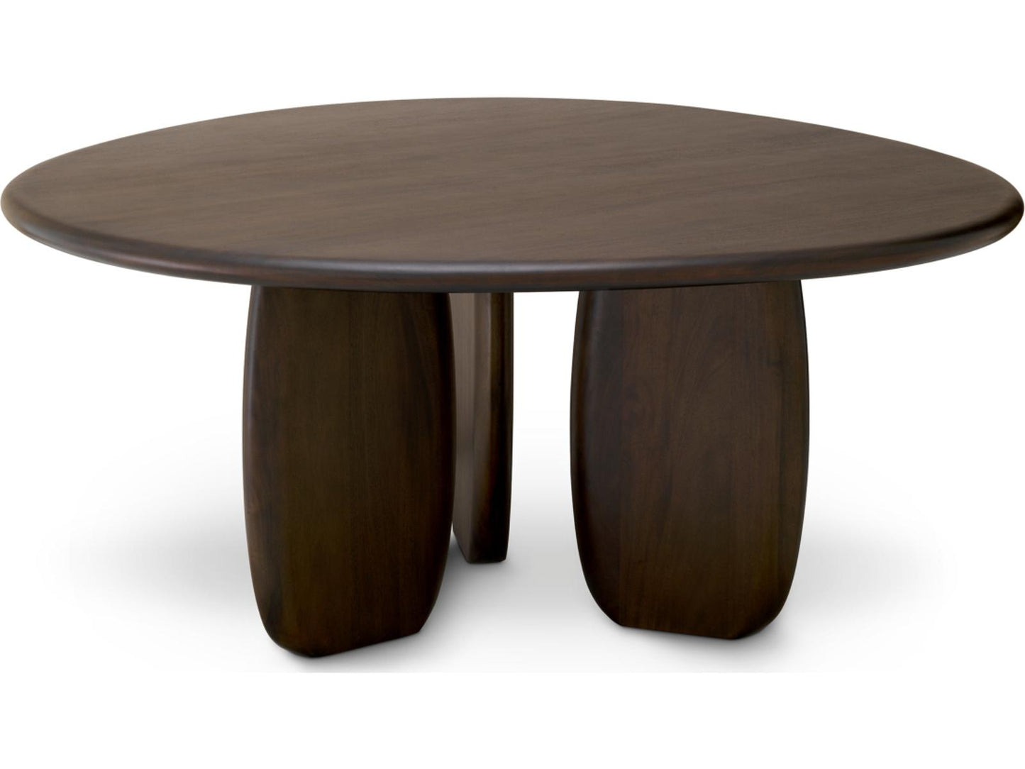 Windsor Round Solid Mahogany Wood Dining Table in Coffee Finish