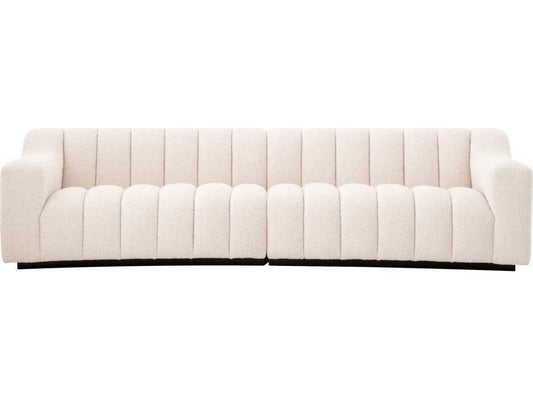 Kelly 3-Seat Boucle Fabric Sofa in Cream with Black Base