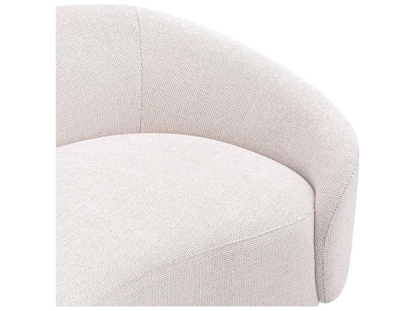 Rivolo Curved Sofa in Lyssa Off-White Fabric with Black Feet