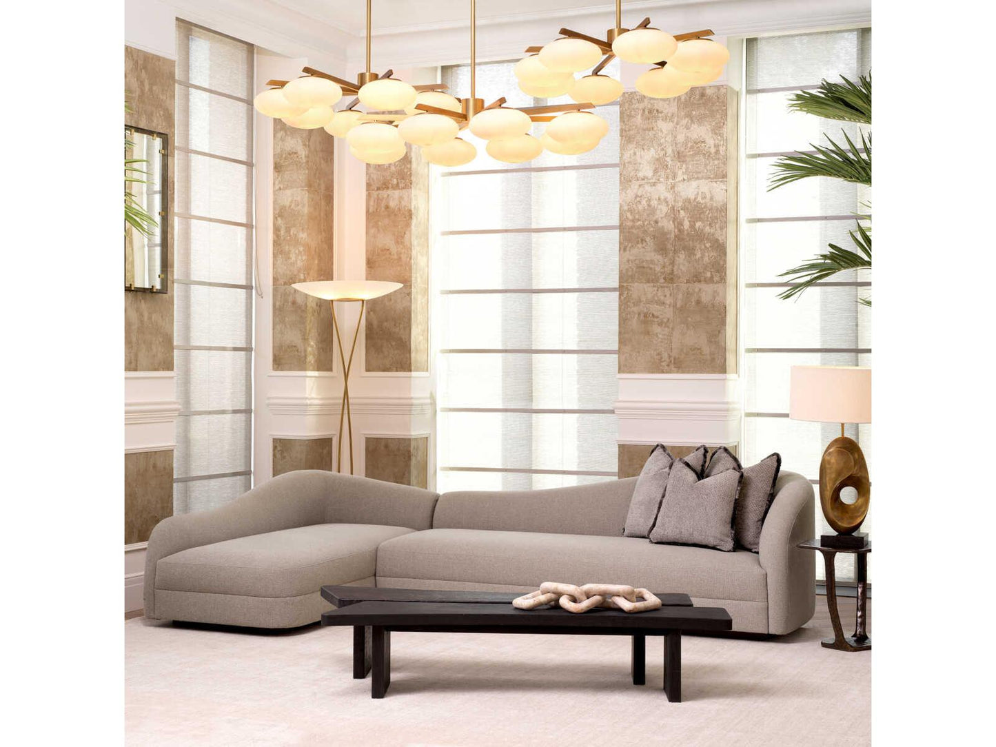 Divisadero Lounge Sofa in Rêve Greige with Black Base