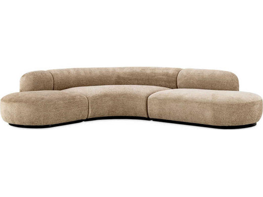 Sofa Björn L 3-Seat Lyssa Sand Upholstered Sofa with Black Base