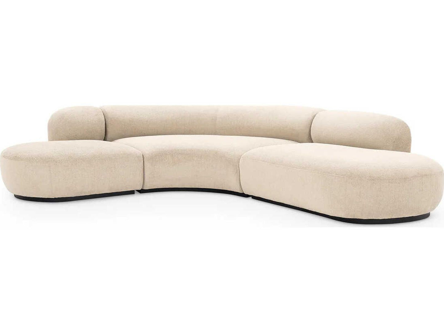 Bjorn Beige Upholstered Sectional Sofa Stratfort Pearl Fabric