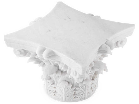 Acanthus Square White Marble Coffee Table