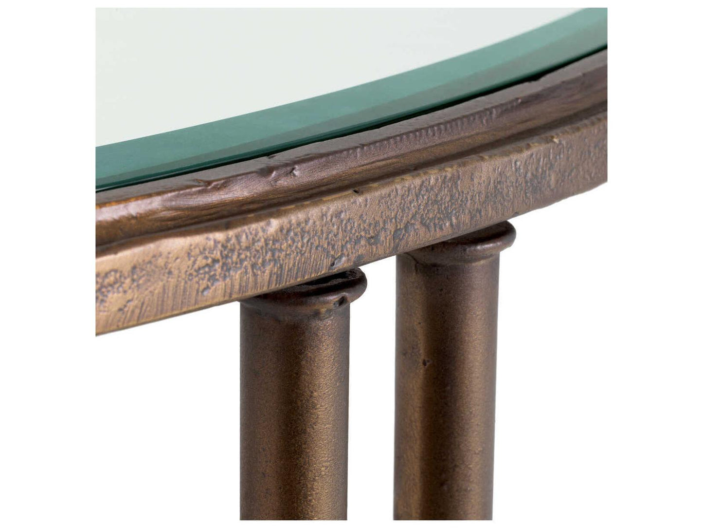 Lioness Round Bronze Bevelled Glass Coffee Table