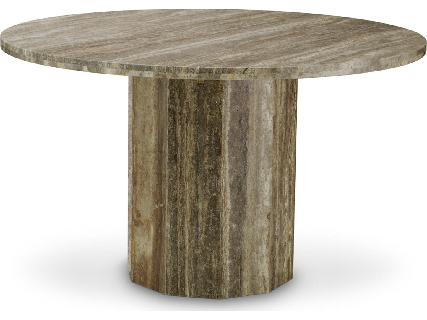 Florence Round Stone Travertine Dining Table