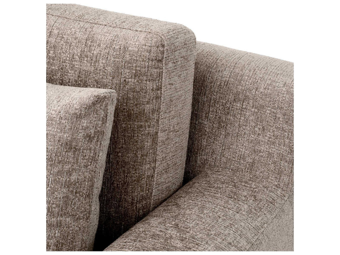 Manhattan 3-Seat Hunt Chenille Taupe Sofa with Black Base
