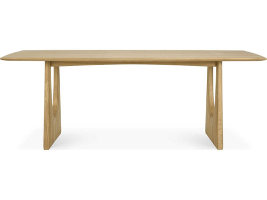 Geometric 87-Inch Rectangle Dining Table in Natural Oak