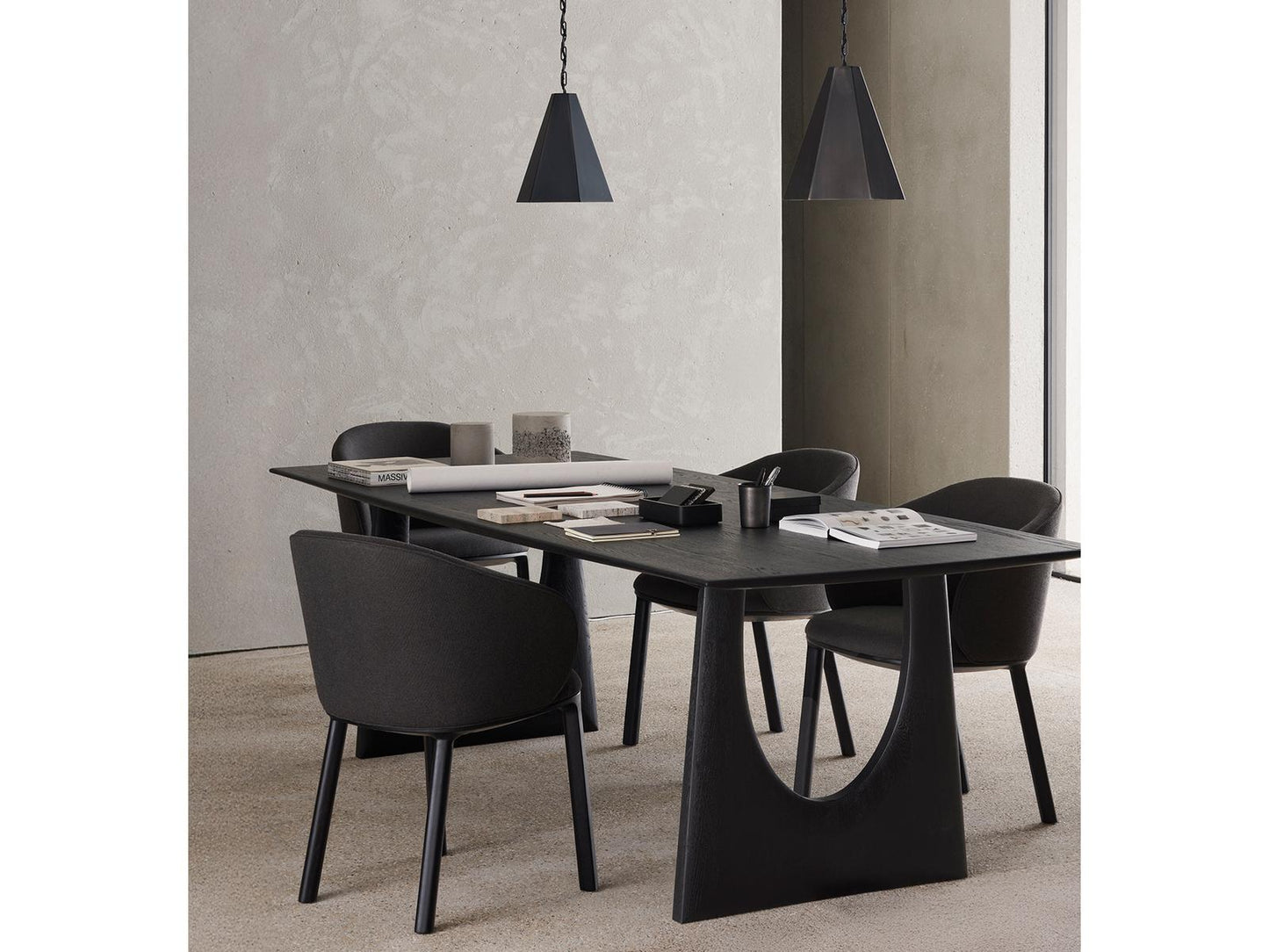 Bok 87-Inch Rectangle Dining Table in Black Oak