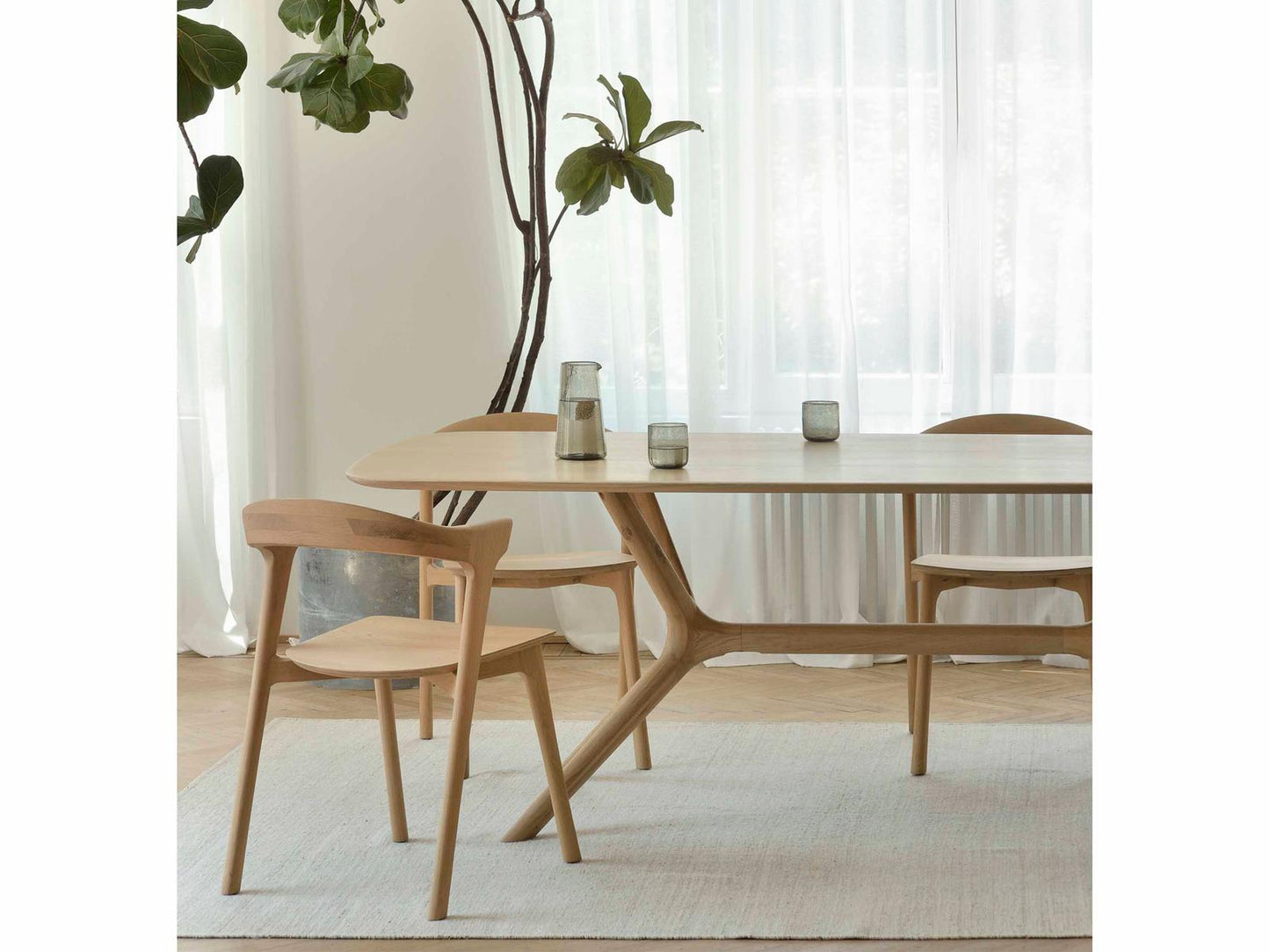 X 88 Inch Solid Oak Dining Table with Hardwax Oil Finish