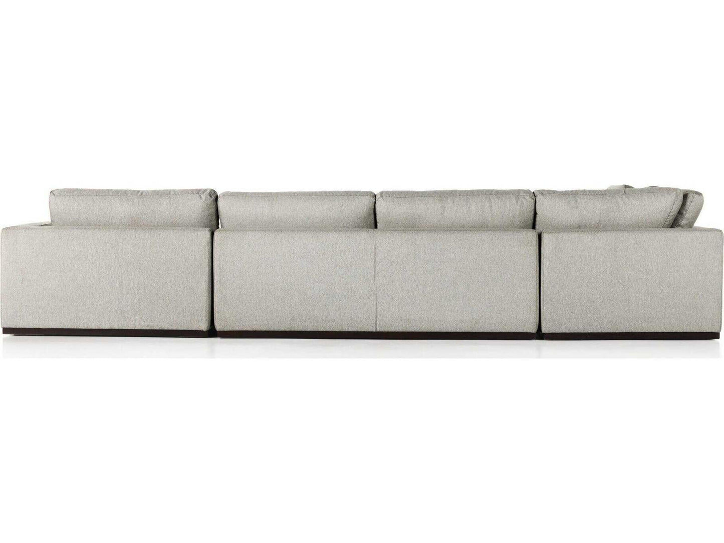 Centrale 4-Piece Modular Poly Linen Blend Sectional Sofa in Aldred Silver