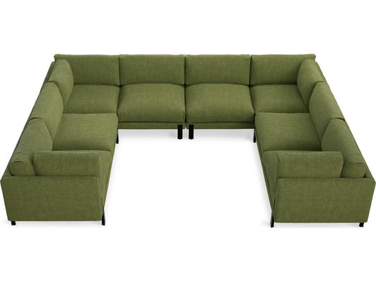Silverlake 4-Piece U-Shaped Bastille Clover Green Fabric Sectional Sofa