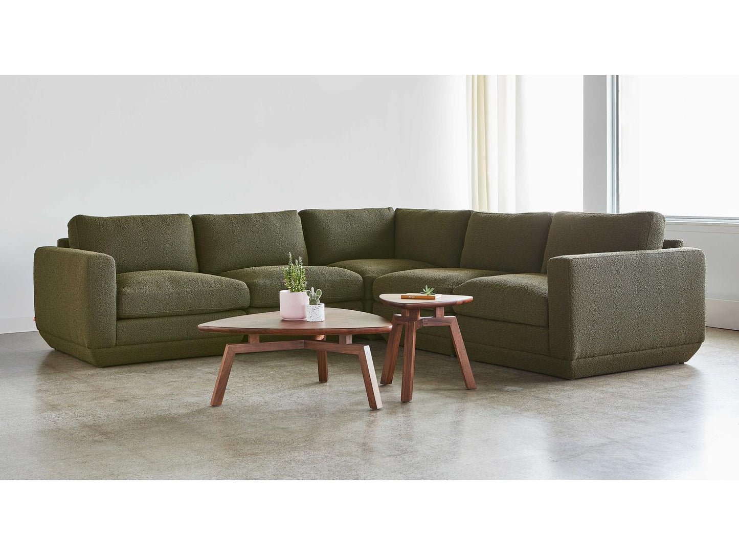 Podium 5-Seat Copenhagen Terra Green Modular Sectional Sofa
