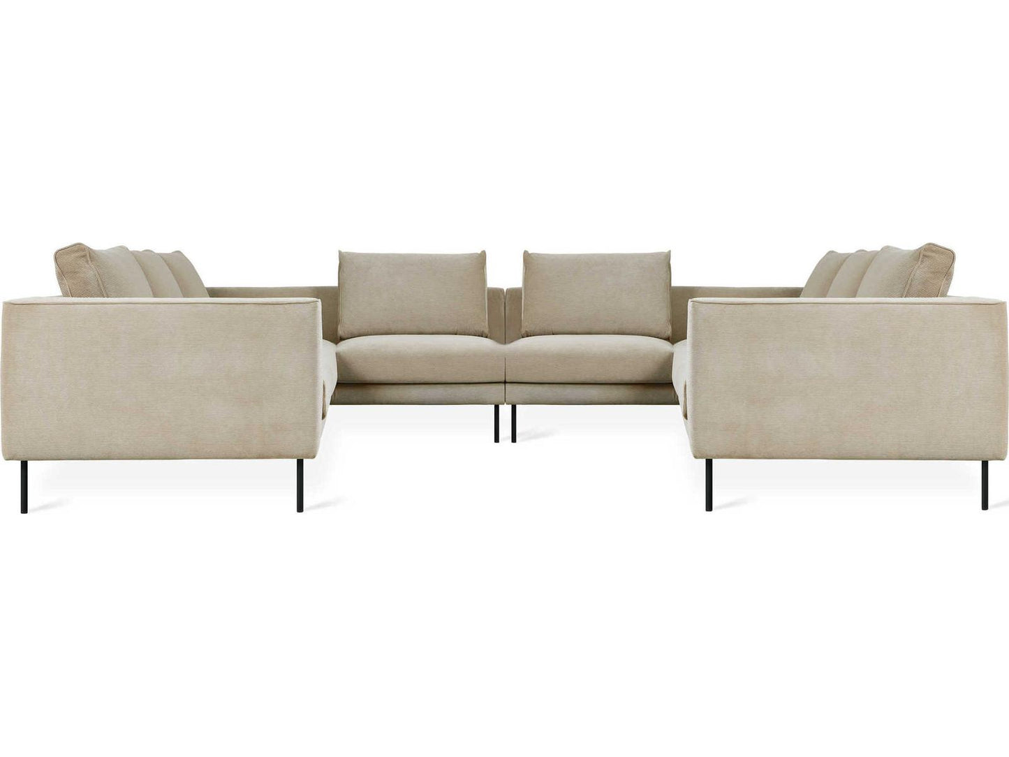 Renfrew Upholstered Sectional Sofa in Mersey Caribou Fabric