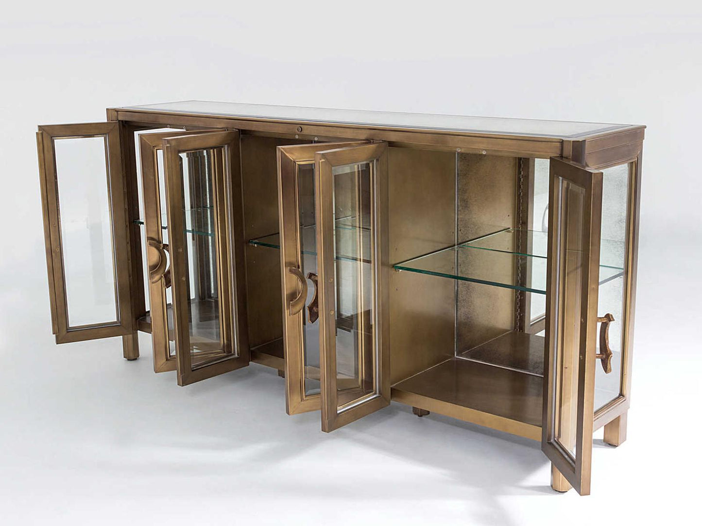 72 Inch Poplar Wood Dark Brass Sideboard