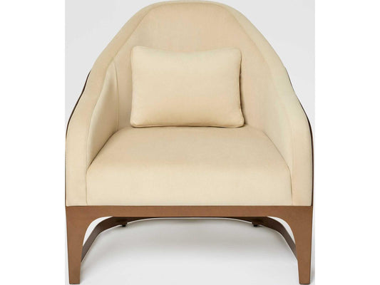 Soho Accent Chair in Deep Bronze Metal and Cream Fabric