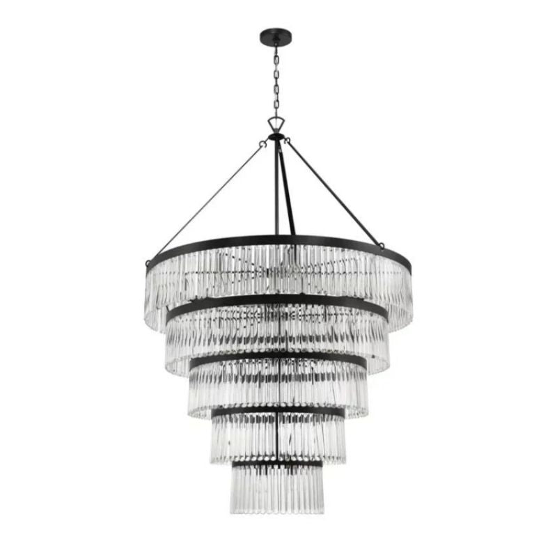 Grent 5-Tier Round Crystal Chandelier 48"
