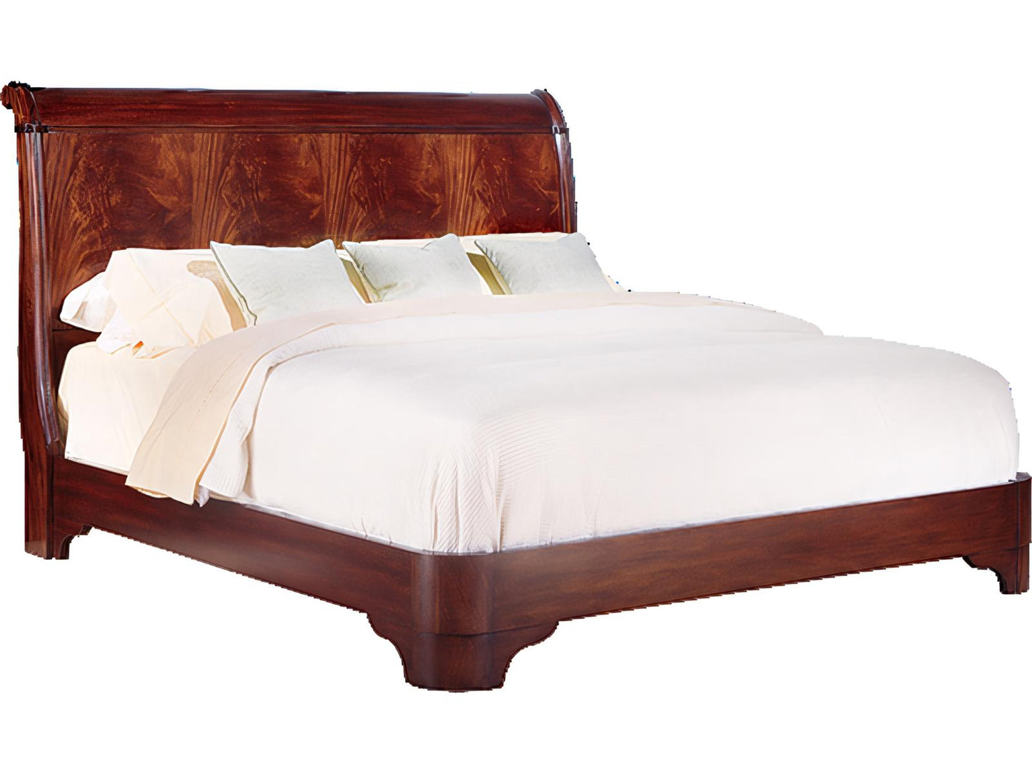 Traditional King Size Sleigh Bed in Mahogany Wood