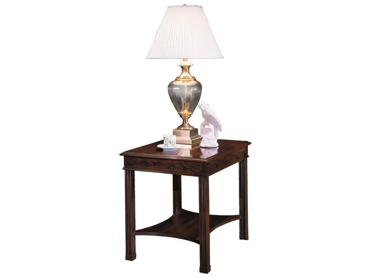 Rectangular Wood End Table with Shelf