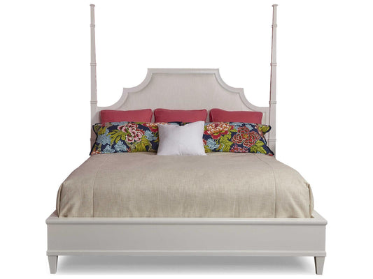 Trellis Upholstered Mazie Queen Poster Bed Sugar Ash Wood
