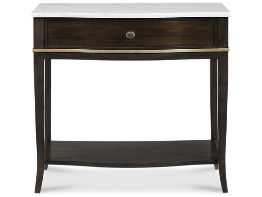 Reimagine 1-Drawer Brown Hardwood Nightstand with Stone Top