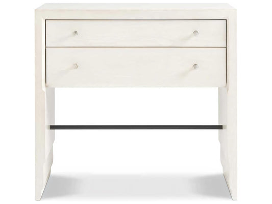 Revival 81 2-Drawer Nightstand in Dark Oak with Satin Brass Hardware
