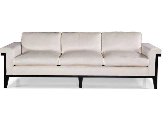 Eva 3-Seat Upholstered Sofa with Black Tie Lacquer Finish