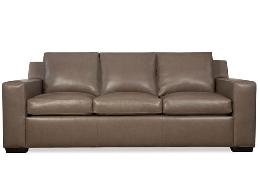 Octavius 3-Seat Top Grain Leather Sofa in Fergus Truffle