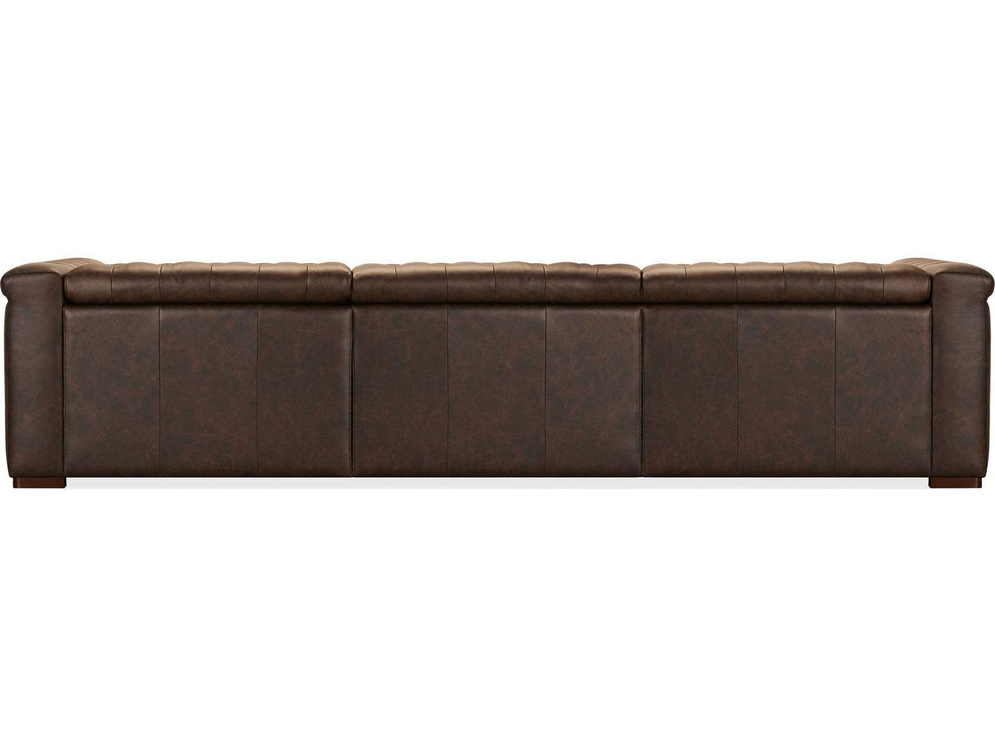 Savion Deux 3-Seat Power Reclining Sofa in West Saddlewood Top Grain Leather