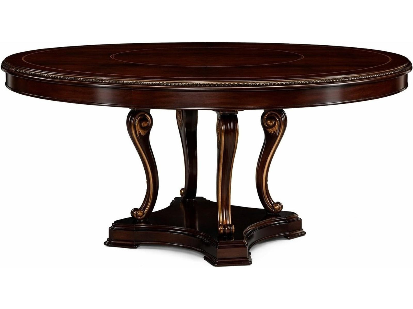 E-70 Round Wood Dining Table with Walnut Finish