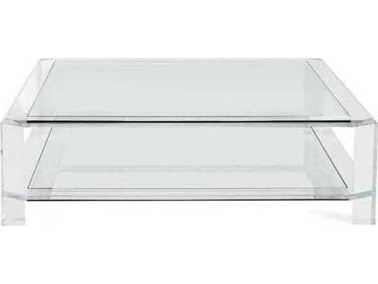 Surrey Square Coffee Table Clear Acrylic and Glass