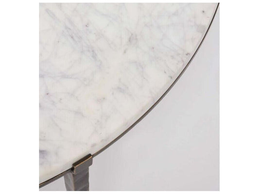 Como Round Marble Gilded Bronze Salt Coffee Table
