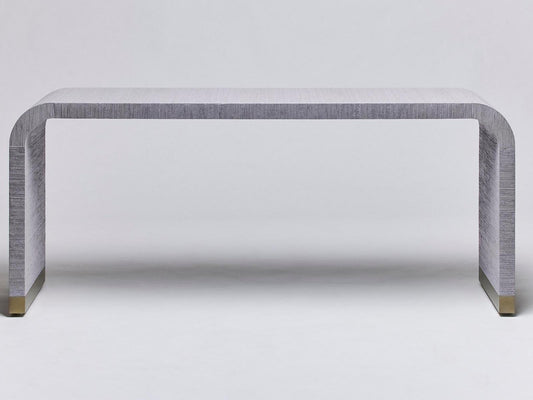 Sutherland Rectangular Console Table Mist Sisal Champagne Silver