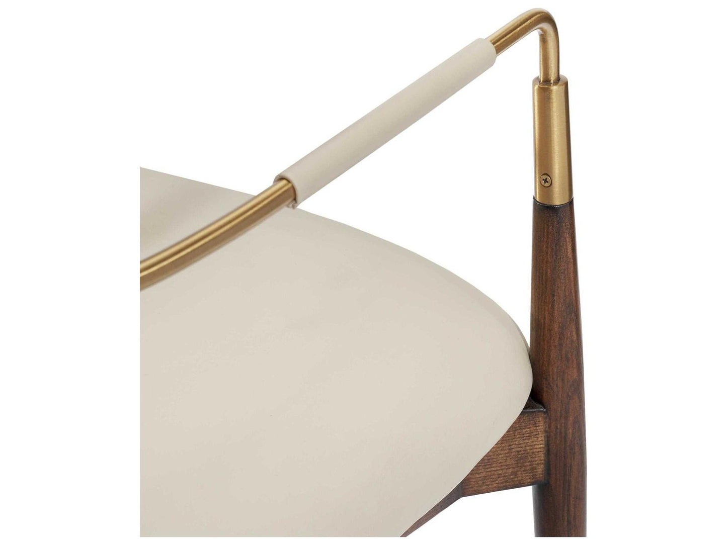 Cidra Walnut Wood Beige Arm Dining Chair