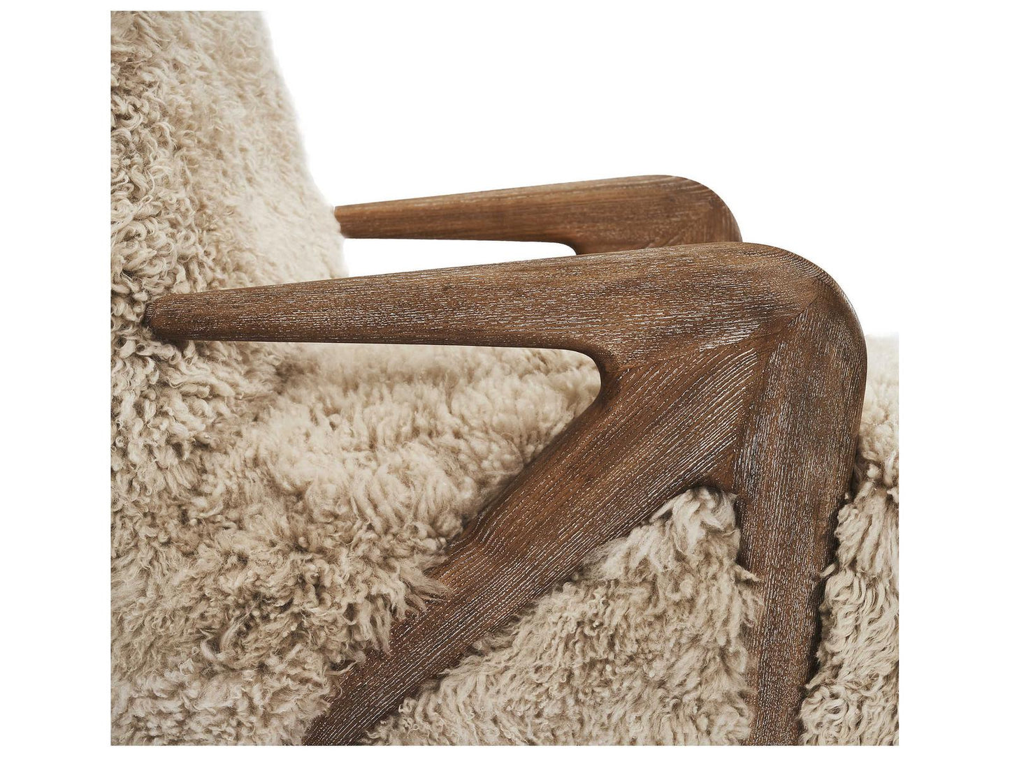 Angelica Tibetan Lambskin Accent Chair in Autumn Brown and Morel Taupe