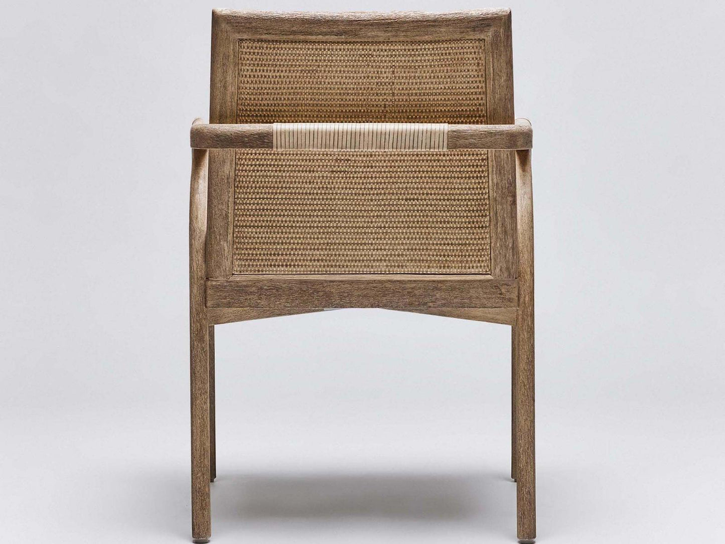 Delray Mahogany Wood Brown Upholstered Arm Dining Chair