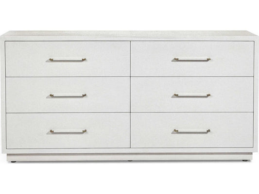 Taylor 6-Drawer Dresser Faux Linen and Champagne Silver