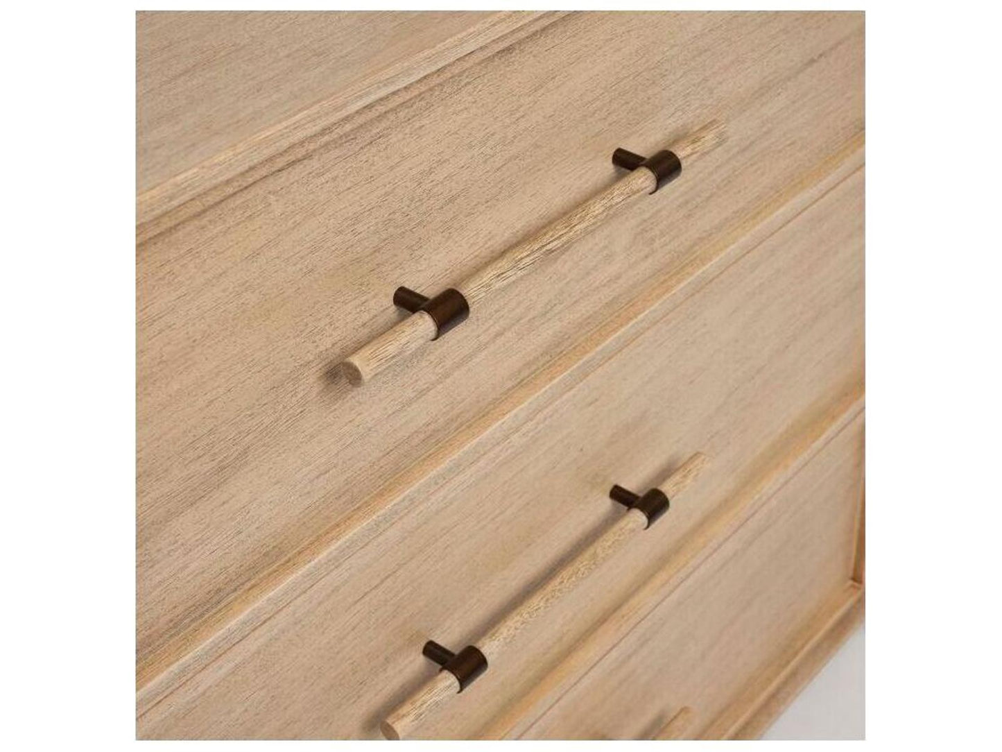 Clement 6-Drawer Double Dresser Natural Mahogany Washed Taupe Finish
