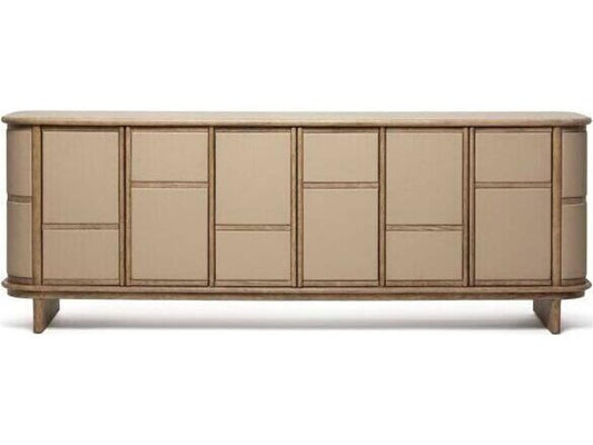 Guilford 84 Inch Media Console Washed Taupe Cream Latte