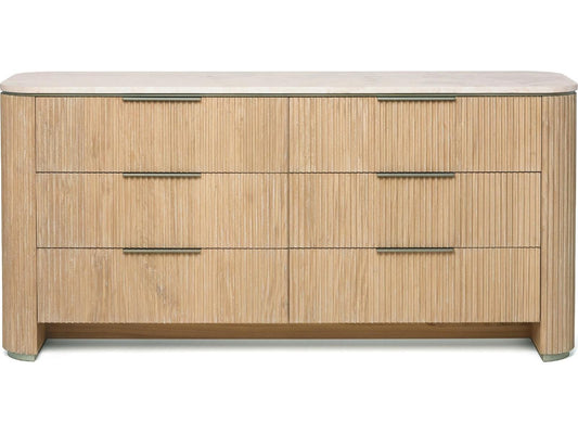 Morrison 6-Drawers Beige Mindi Wood Double Dresser