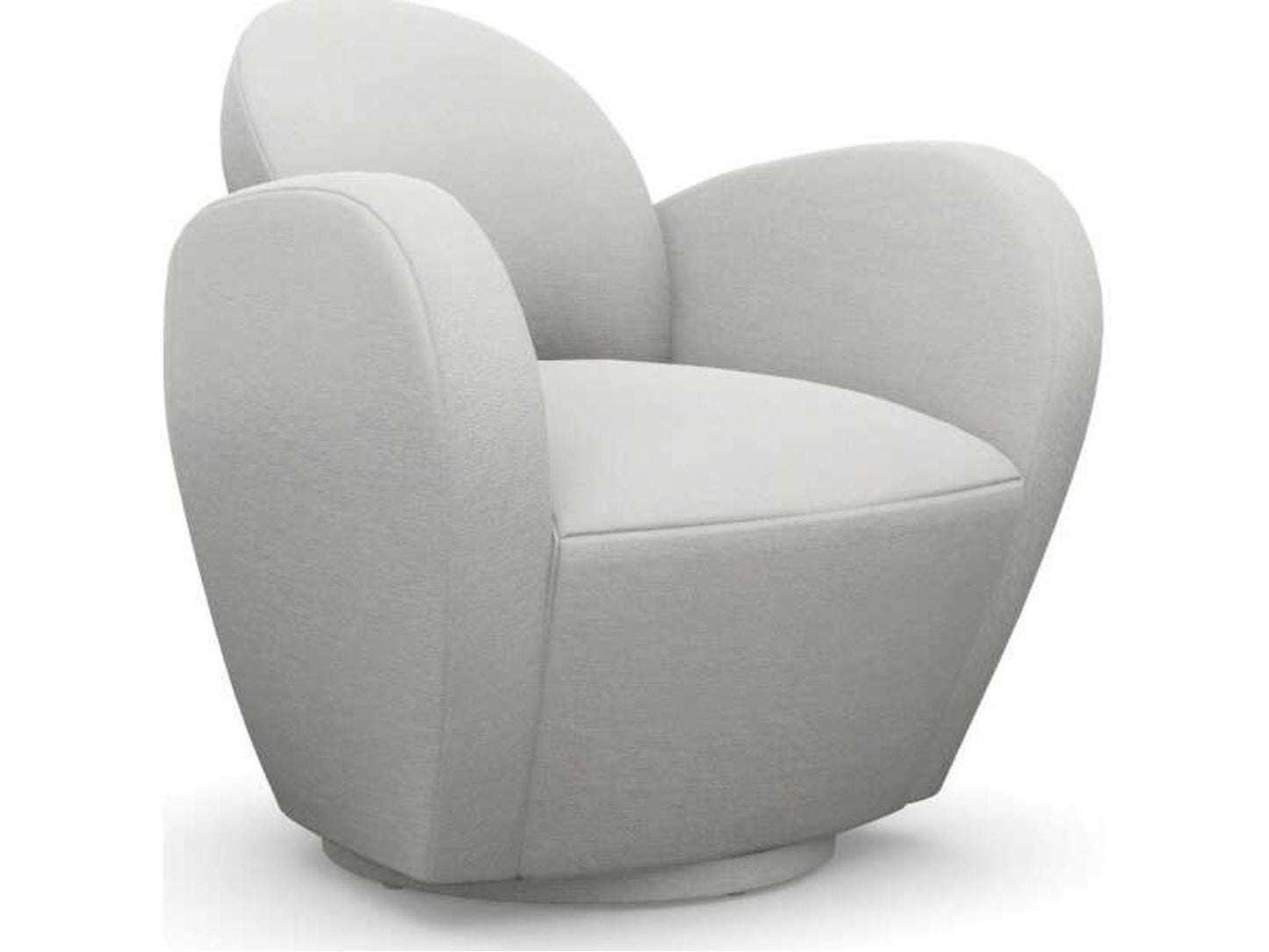 Miami Swivel Accent Chair in Cream Faux Linen