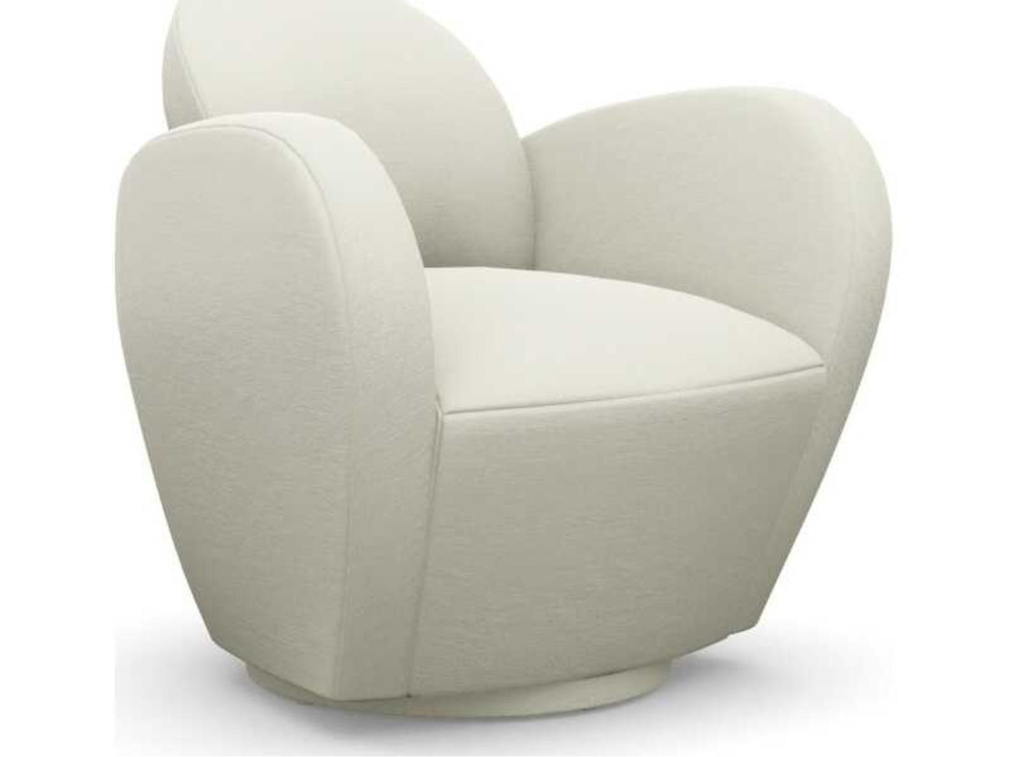 Miami Swivel Accent Chair in White Polyester