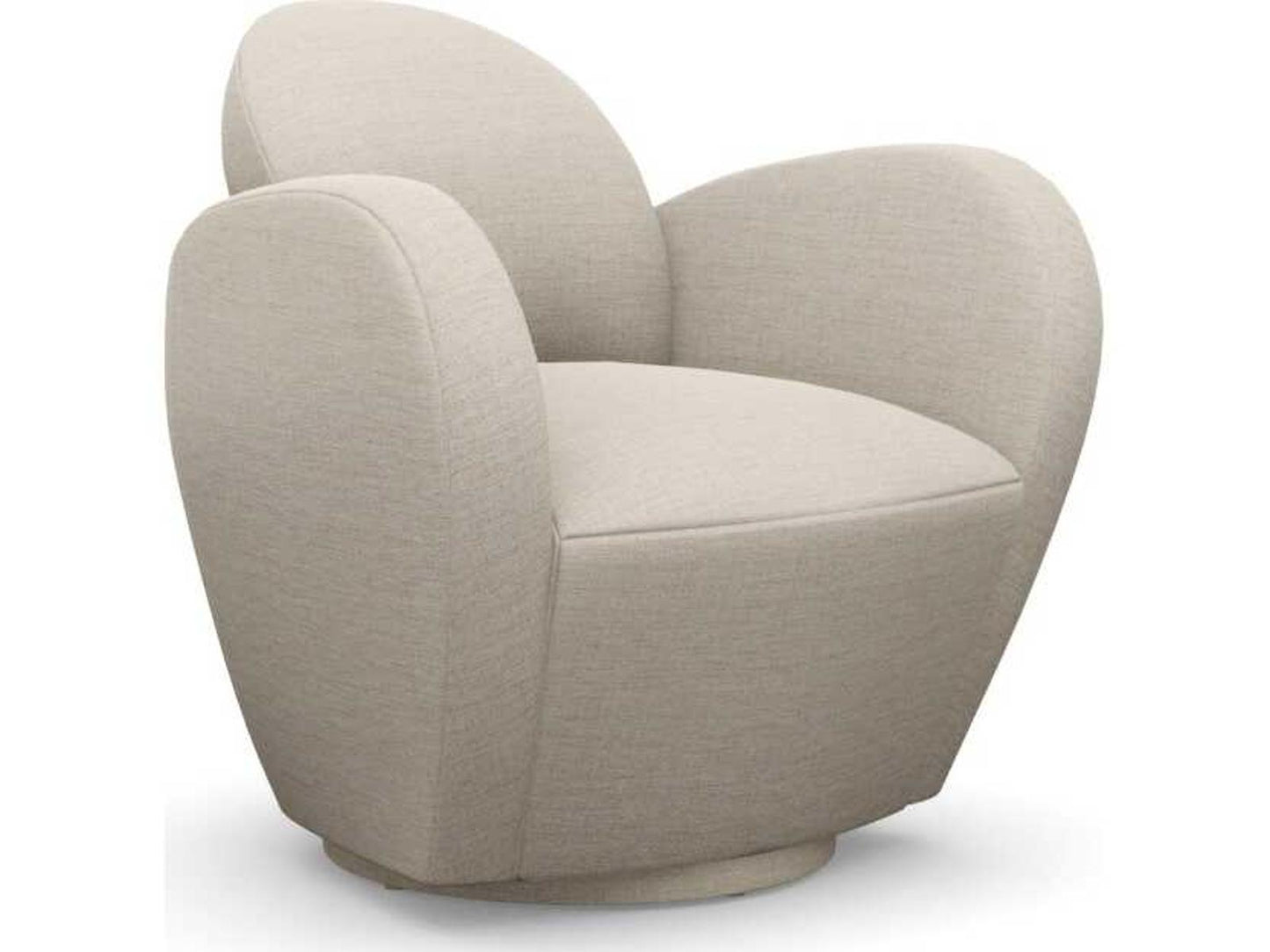 Miami Swivel Accent Chair in Beige Canyon Weave