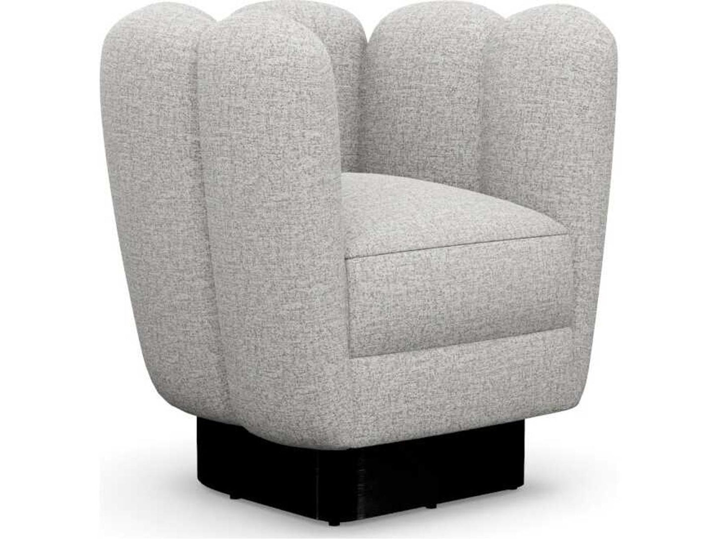 Gallery Swivel Gray Chenille Accent Chair with Brass Base