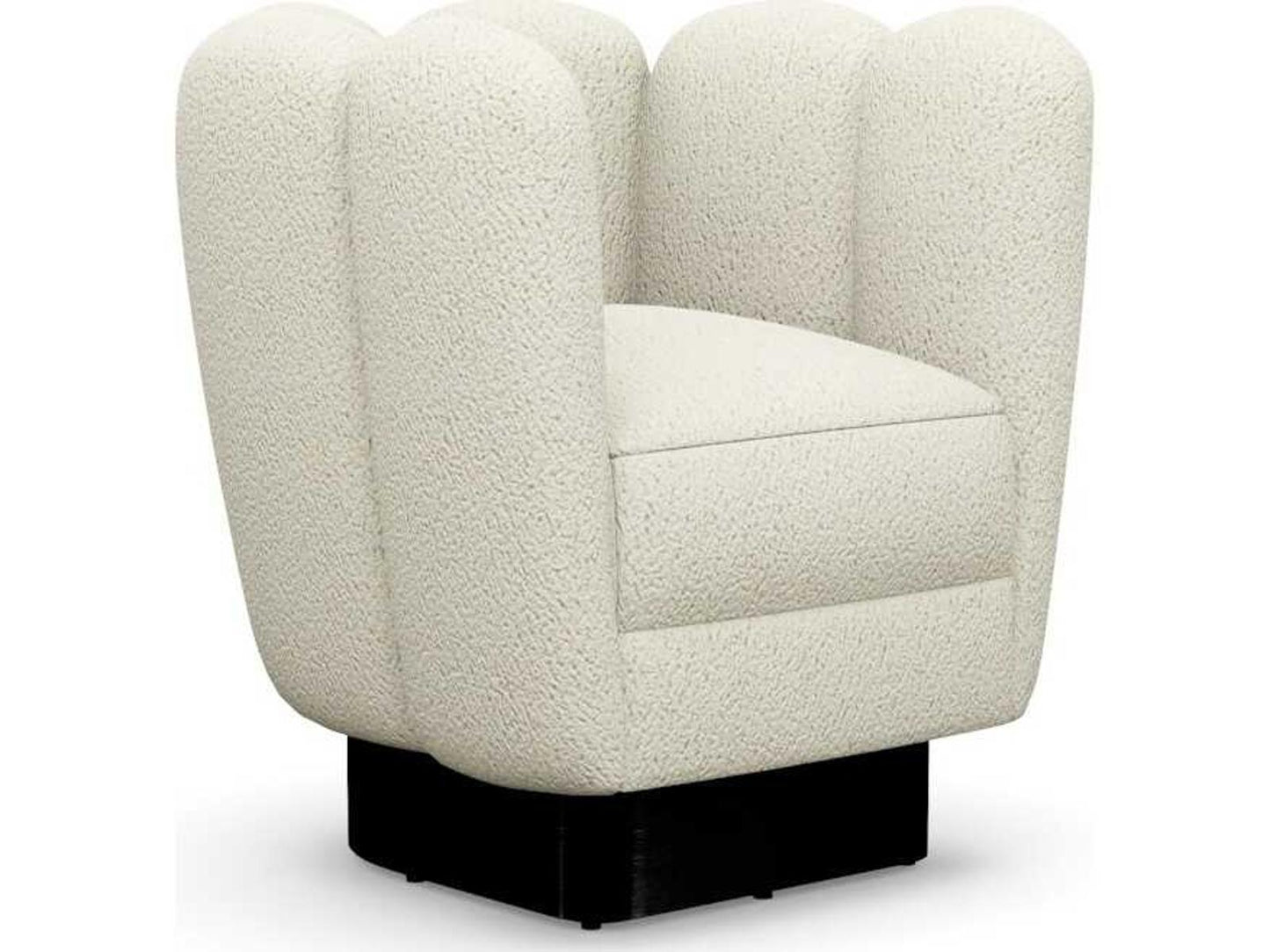 Gallery Swivel Cream Accent Chair with Brass Base