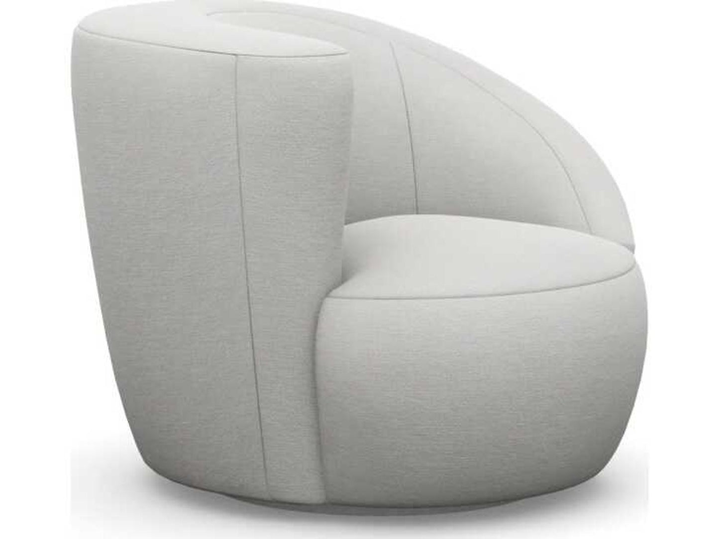 Carlisle Swivel Faux Linen Accent Chair in White