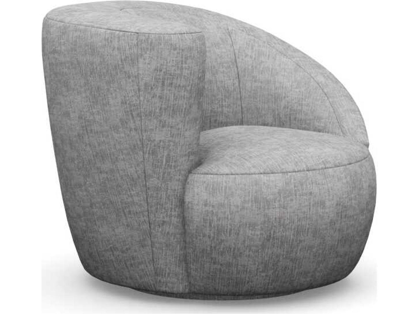 Carlisle Swivel Accent Chair in Gray Heathered Chenille