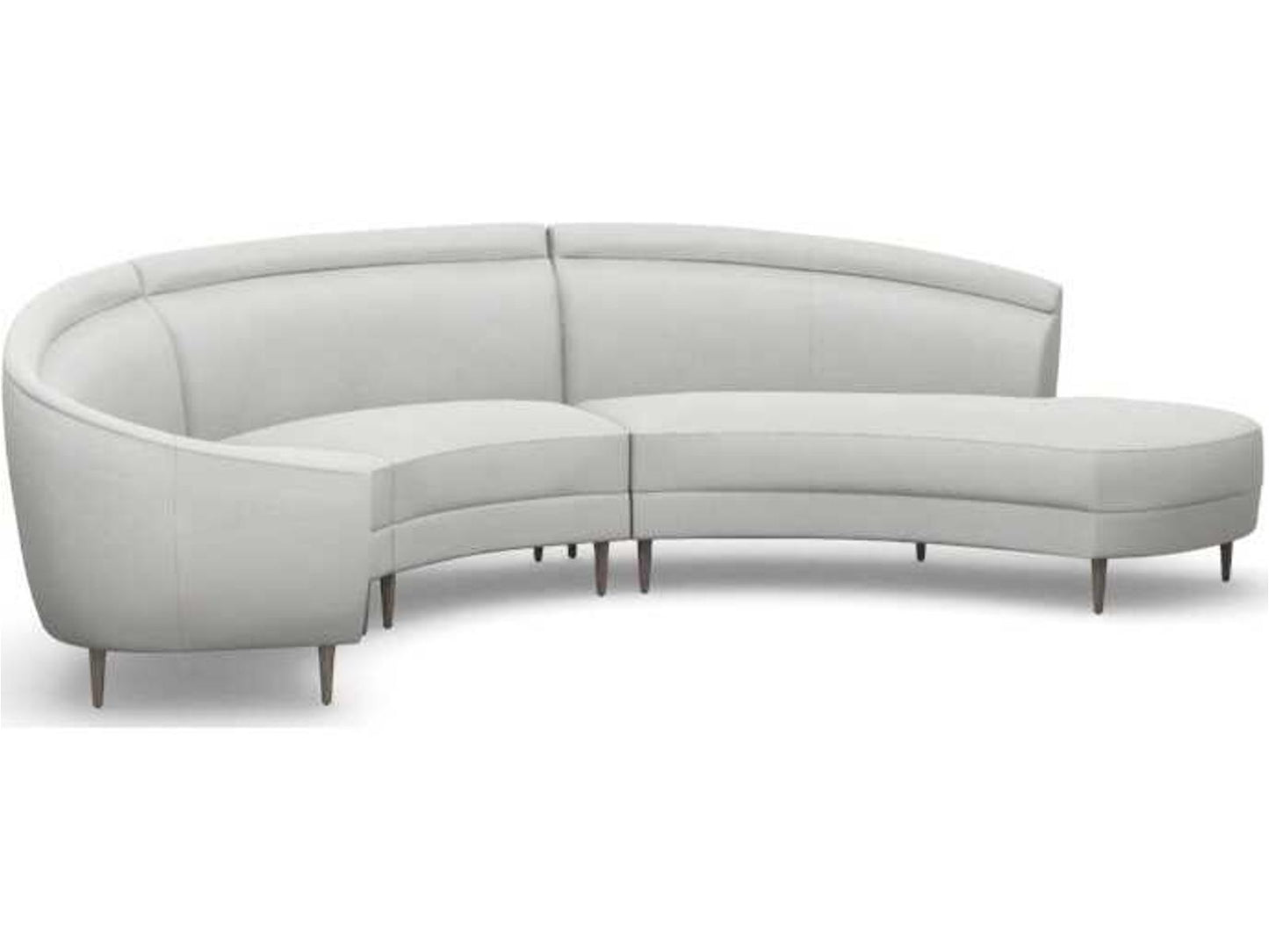 Capri 3-Piece Chaise Sectional Sofa in Gray Upholstery